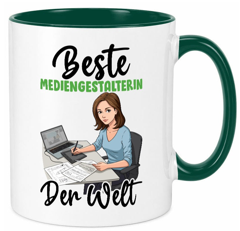 Beste Mediengestalterin | Medien v2 Geschenk Humor Geschenkidee lustiger Spruch Tasse