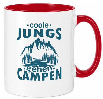 Coole Jungs gehen Campen | Berge See Geschenkidee Humor Tasse