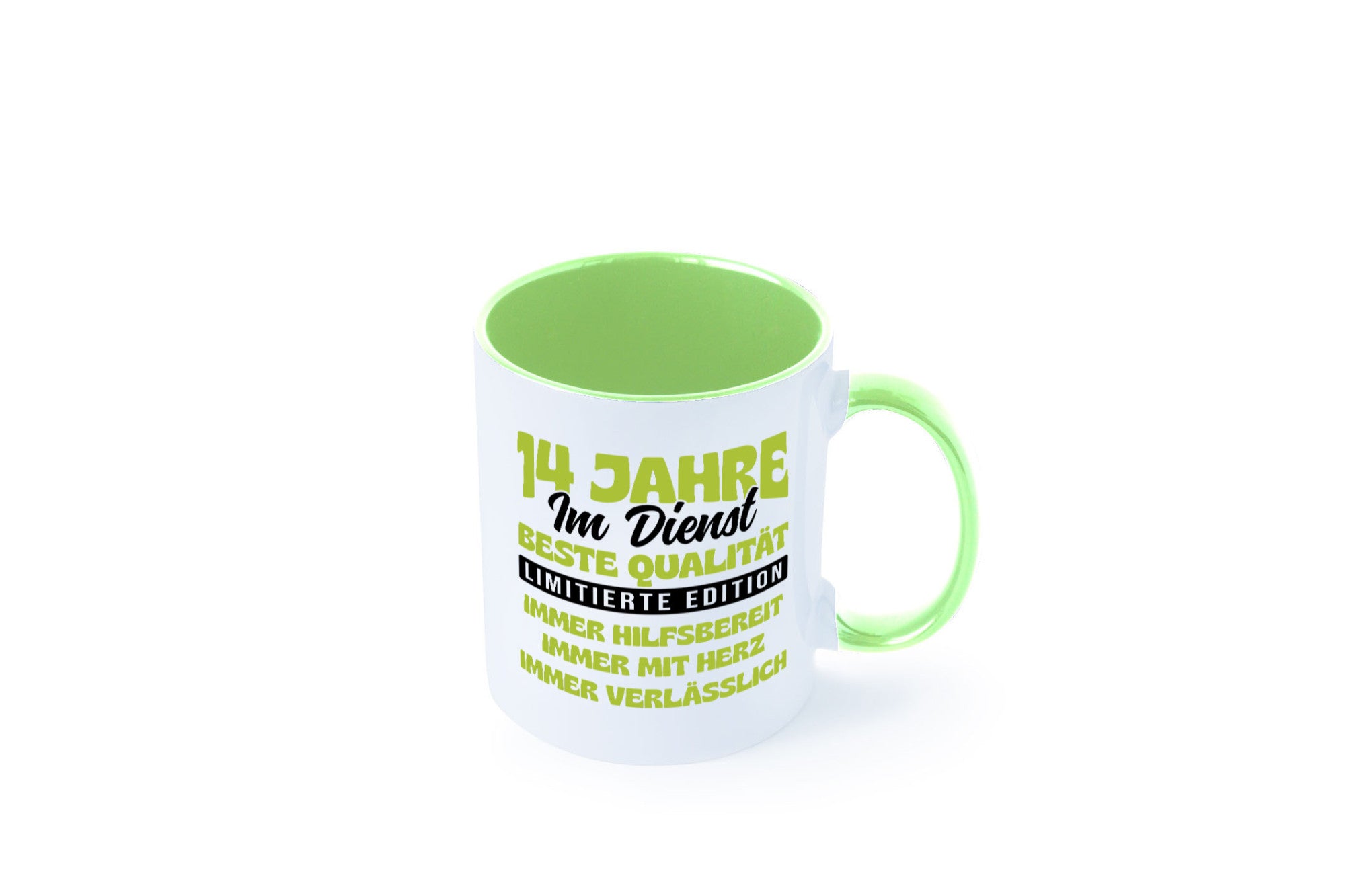 14 Jahre im Dienst | Jubiläum Arbeit v4 Geschenkidee Kollegen Büro Humor Tasse
