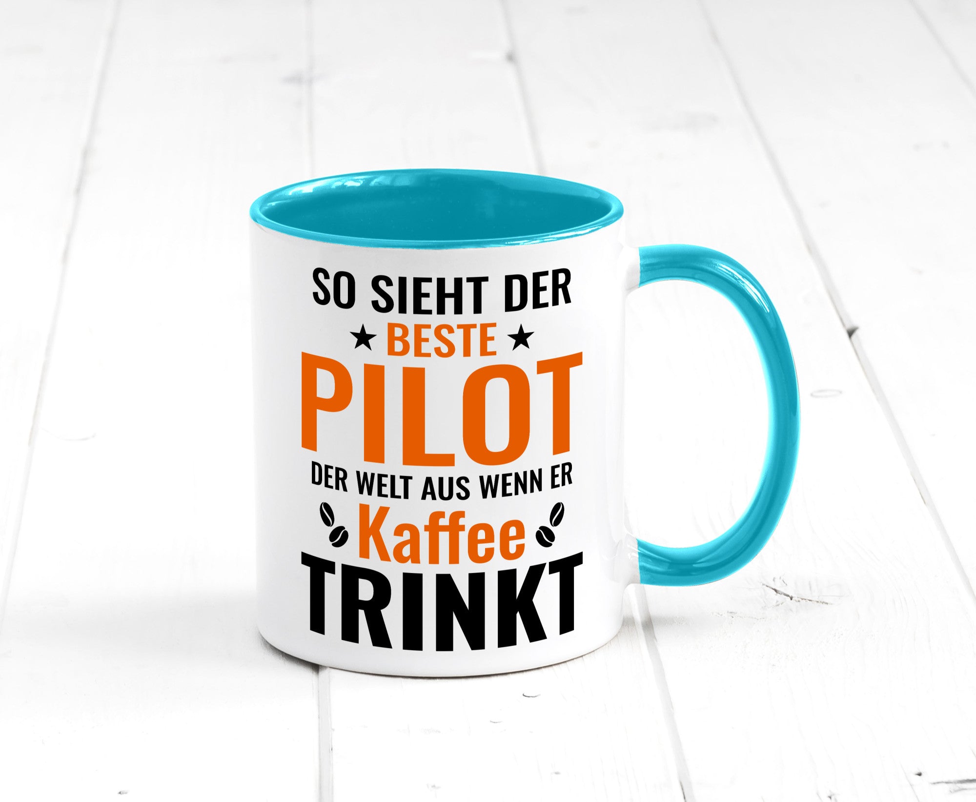 Kaffee trinkt: Pilot | Flugzeug Piloten lustiger Spruch Geschenk Humor