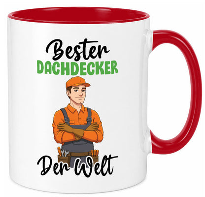 Bester Dachdecker | Dachbau Hausbau v2 lustiger Spruch Geschenk Humor Tasse