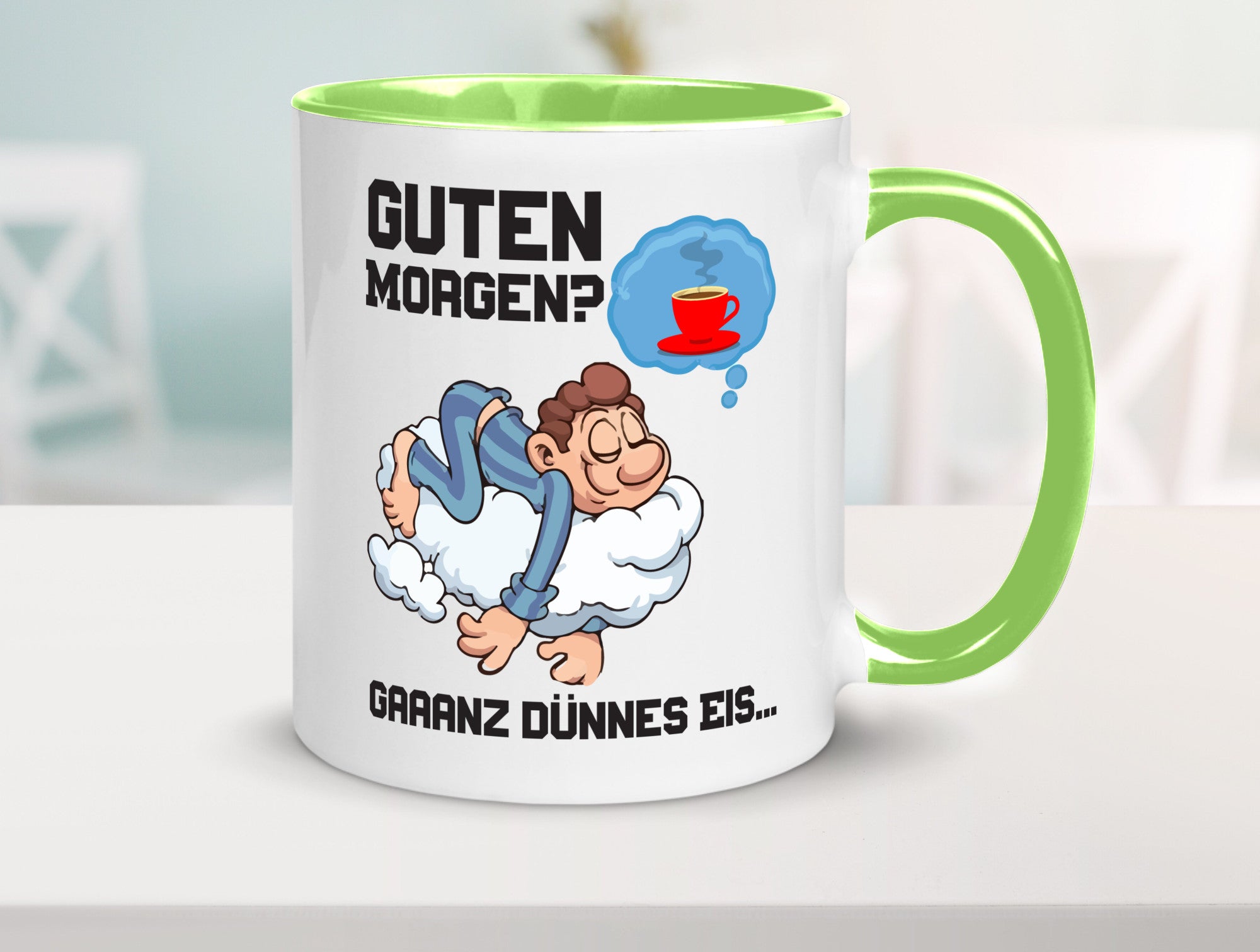 Ganz dünnes Eis | Morgenmuffel Tasse Kaffeetrinker Geschenkidee Humor