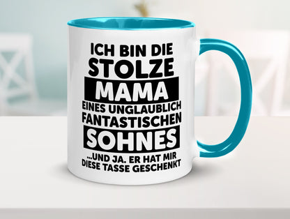 Stolze Mama | Fantastischer Sohn Beste Humor Familie Geschenkidee Tasse