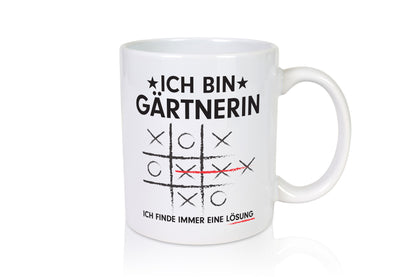 Lösung finden: Gärtnerin | Gartenbau v2 Geschenkidee Humor Tasse