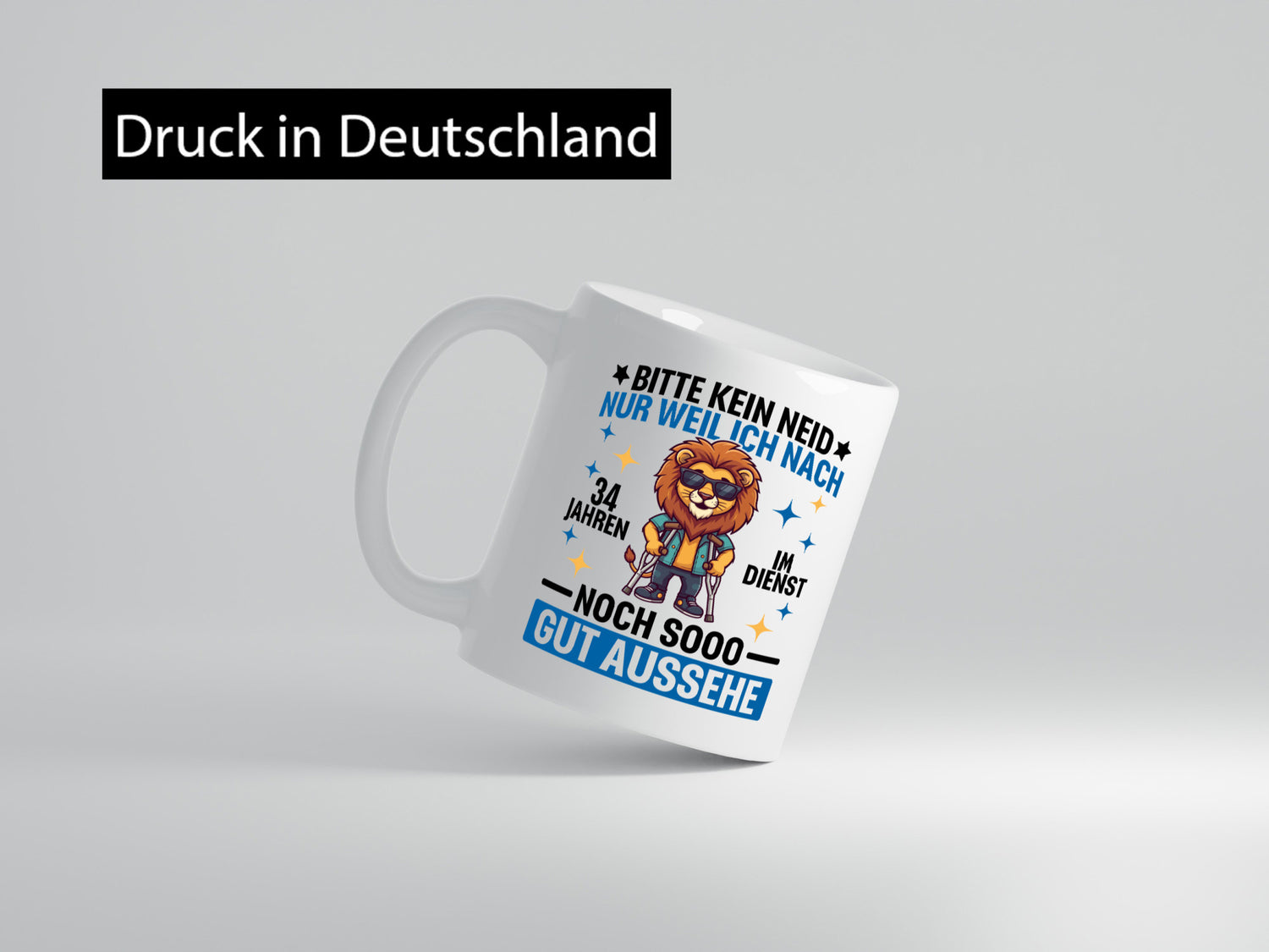 34 Jahre im Dienst | Arbeitsjubiläum Arbeit Geschenk Kollegen Büro lustiger