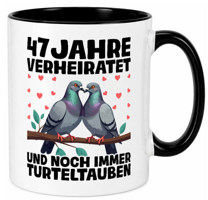 47 Jahre verheiratet | Turteltauben Ehe Ehepaar Humor Geschenkidee Tasse