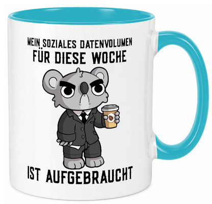 Soziales Datenvolumen | wütender Bär Einzelgänger Nerd Geschenkidee Humor Tasse