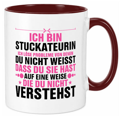 Löse Probleme: Stuckateurin | Innenausbau Humor Geschenkidee Tasse