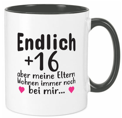 Endlich 16 | Geburtstag Tasse Spruch Mädchen Geschenkidee Humor