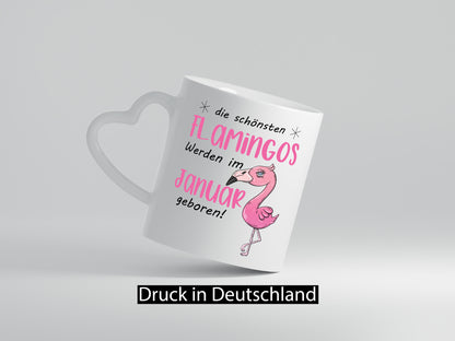 Januar Geboren | Flamingos Geburtsmonat lustiger Spruch Geschenk Humor