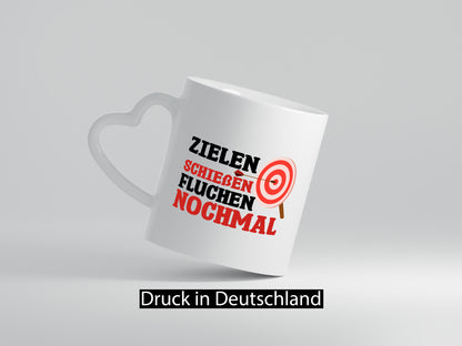 Zielen Schießen fluchen nochmal | Bogenschießen Geschenkidee Humor Tasse