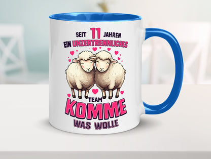 11 Jahre Verheiratet | ein Team Ehepaar v2 Humor Geschenkidee Tasse