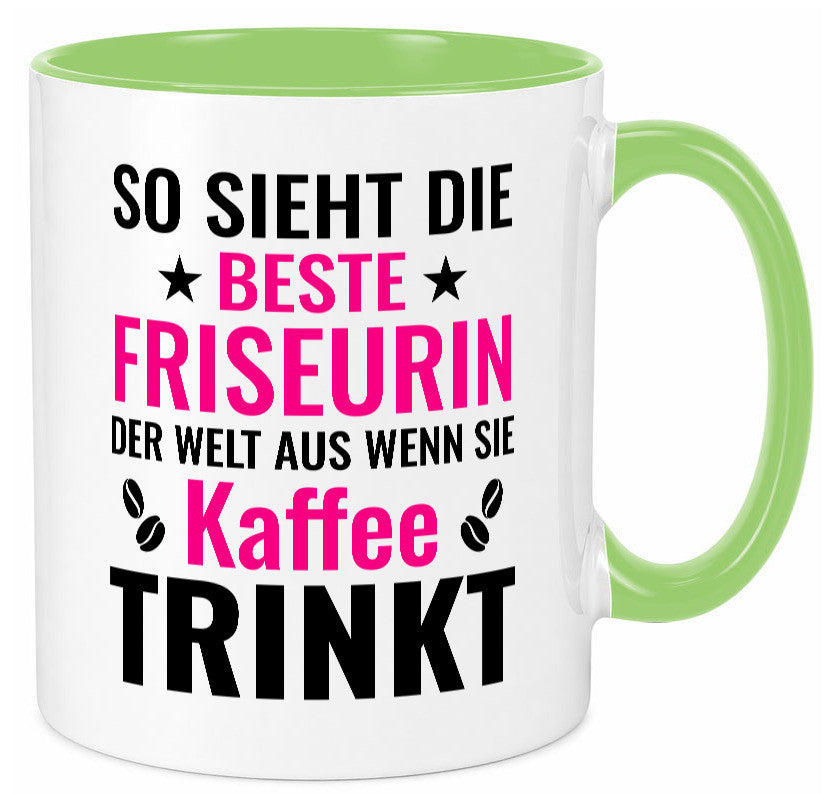Kaffee trinkt: Friseurin | Friseuse Frisörin lustig Humor Geschenkidee Geschenk