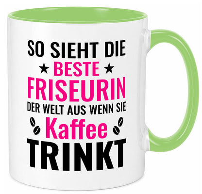Kaffee trinkt: Friseurin | Friseuse Frisörin lustig Humor Geschenkidee Geschenk