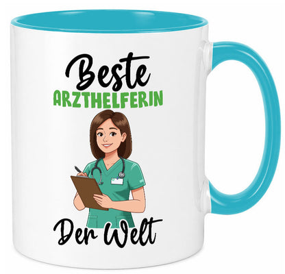 Beste Arzthelferin | Fachangestellte Medizin v2 Geschenkidee Humor Tasse