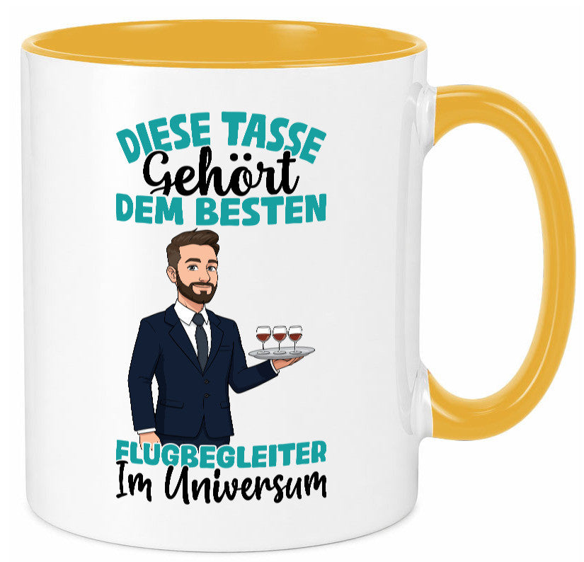 Im Universum: Flugbegleiter | Steward Flughafen Humor Geschenkidee Tasse