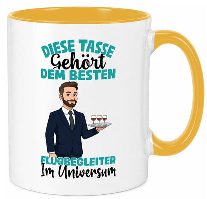 Im Universum: Flugbegleiter | Steward Flughafen Humor Geschenkidee Tasse