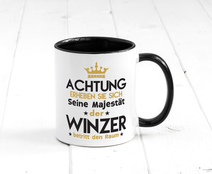 Seine Majestät Winzer | Weinbauer Wein lustiger Spruch Geschenk Humor Tasse