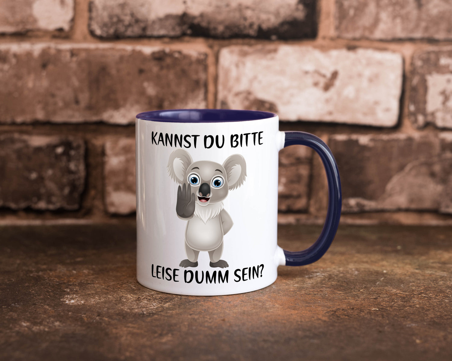 Bitte leise dumm sein | frecher Koala Flüstern Comic Humor Geschenkidee Tasse