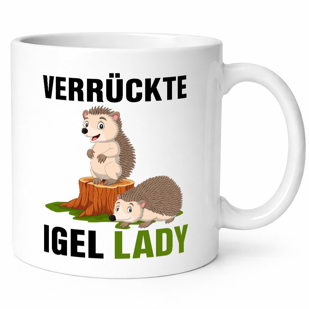 Verrückte Igel Lady | Geschenkidee Humor Tasse