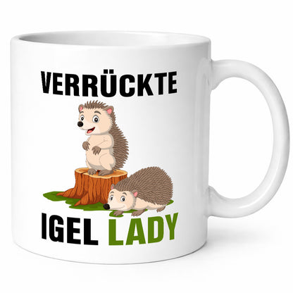 Verrückte Igel Lady | Geschenkidee Humor Tasse