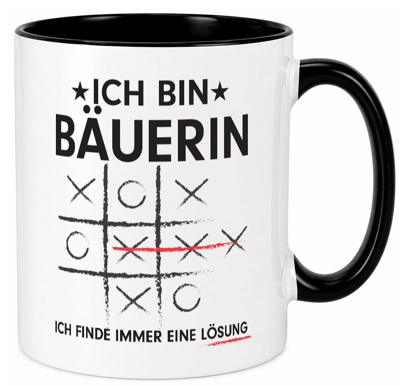 Lösung finden: Bäuerin | Bauernhof Landwirtschaft v2 lustiger Spruch Geschenk Tasse