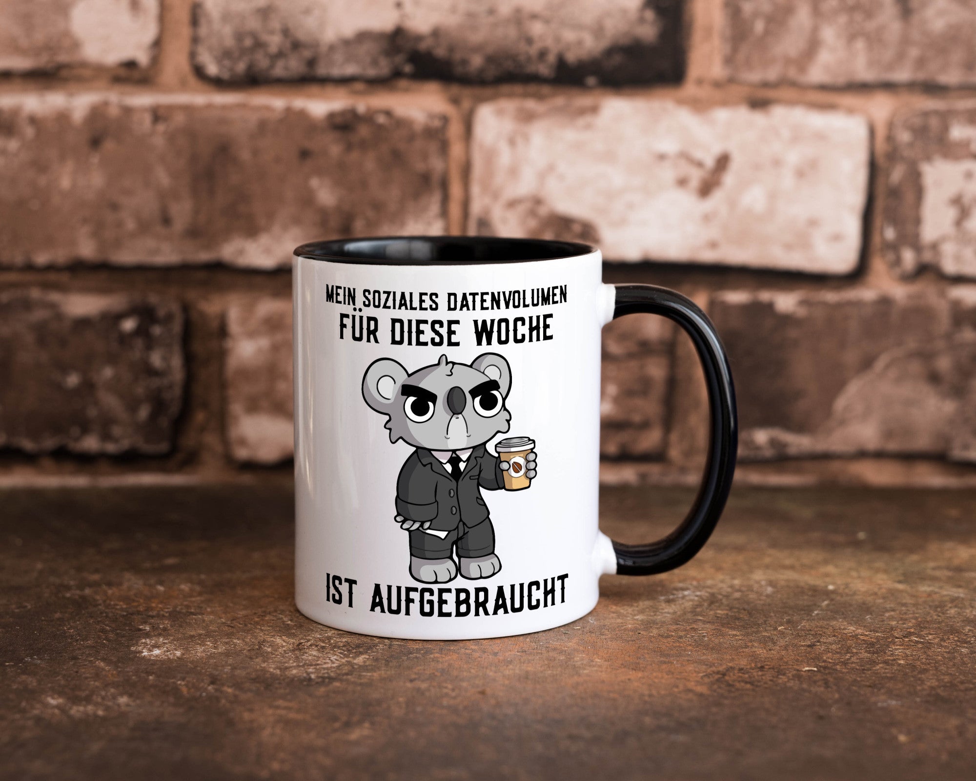 Soziales Datenvolumen | wütender Bär Einzelgänger Nerd Geschenkidee Humor Tasse