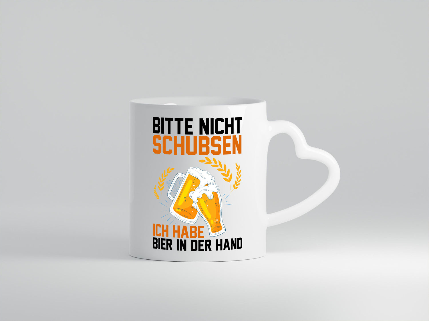 Nicht schubsen habe hier in der Hand | Saufen Bier Humor Geschenkidee Tasse