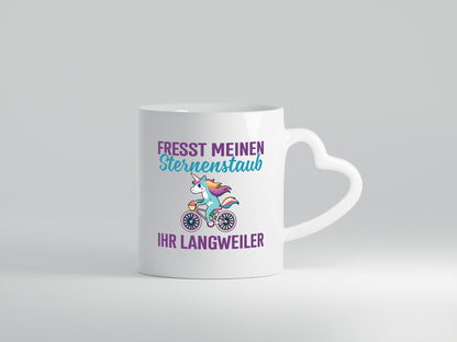 Fresst meinen Sternenstaub | Einhorn Fahrendes v2 Humor Geschenkidee Tasse