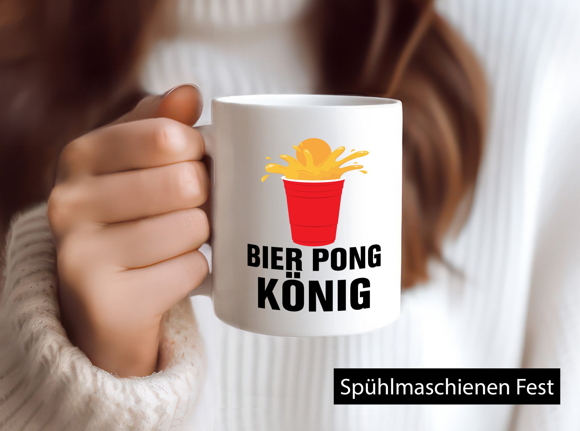 Bier Pong König | Party Bierliebhaber Spiele Geschenkidee Humor Tasse