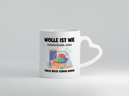 Wolle ist wie Schokolade | Häkeln Geschenkidee Humor Tasse