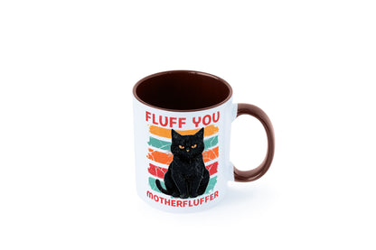 Fluff you Motherfluffer | Schwarze Katze Böse Humor Tierliebhaber Geschenkidee