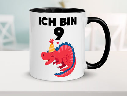 9. Geburtstag | Dino Dinosaurier 9 Jahre Geschenk Geschenkidee lustiger Spruch Tasse