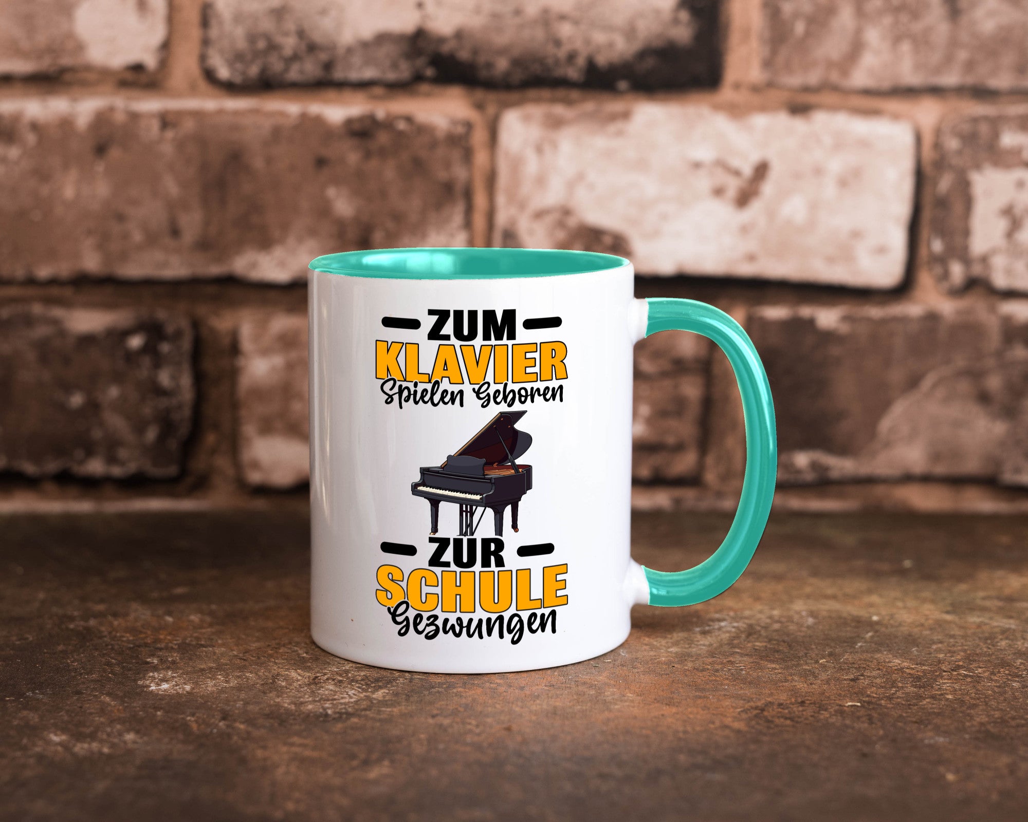 Zum Klavier spielen geboren zur Schule gezwungen v2 lustiger Spruch Geschenk