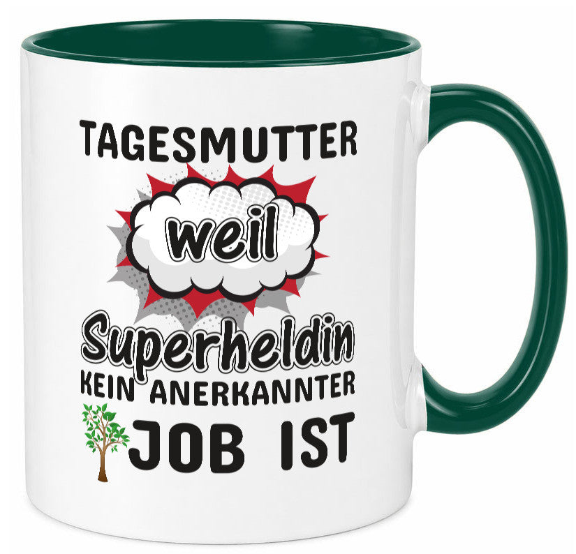 Tagesmutter Superheldin | Beruf Tasse Kinderzeichnung Geschenkidee Familie Humor