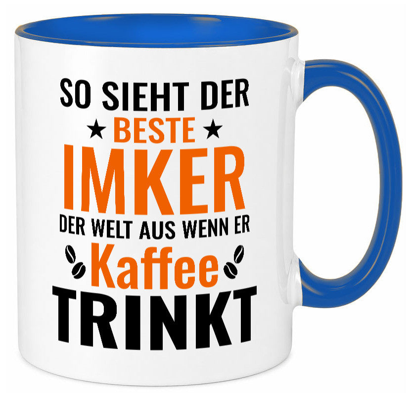Kaffee trinkt: Imker | Imkerei lustiger Spruch Geschenk Humor Geschenkidee Tasse