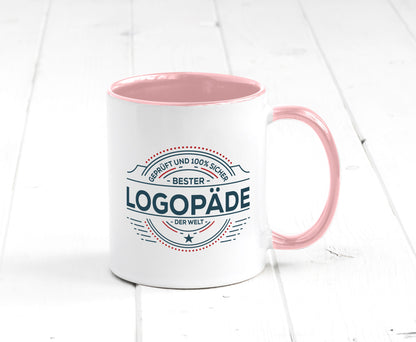 Geprüft und sicher: Logopäde | Sprachtherapie Geschenkidee Humor Tasse