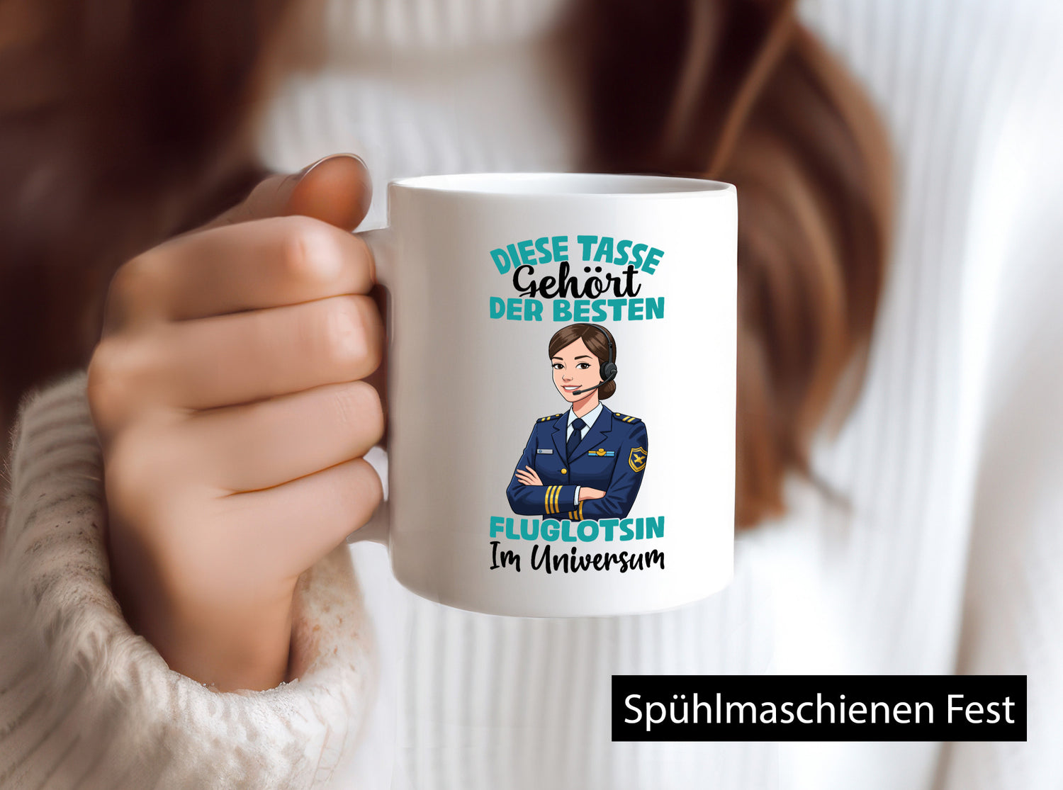 Im Universum: Fluglotsin | Flughafen Flugverkehr Geschenk Humor Geschenkidee
