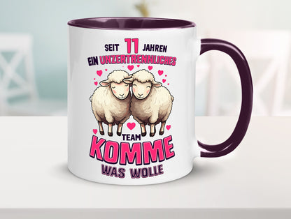 11 Jahre Verheiratet | ein Team Ehepaar v2 Humor Geschenkidee Tasse