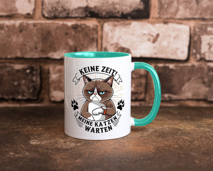 Keine Zeit meine Katzen Warten | Schwarze Katze Geschenkidee Tierliebhaber