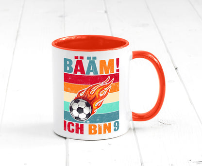 9. Geburtstag | Bääm ich bin 9 Fußball Geschenkidee Humor Tasse