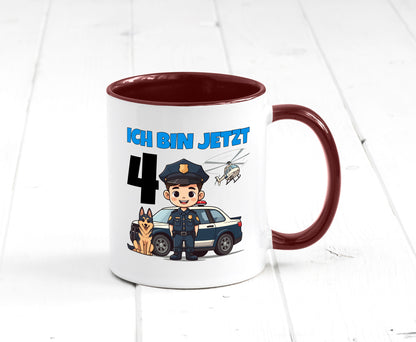 4. Geburtstag | 4 Jahre Polizei Kind Polizeiauto Humor Geschenkidee Tasse