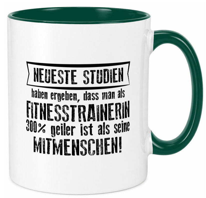 Neuste Studien: Fitnesstrainerin | Trainerin Sport lustig Humor Geschenkidee Tasse