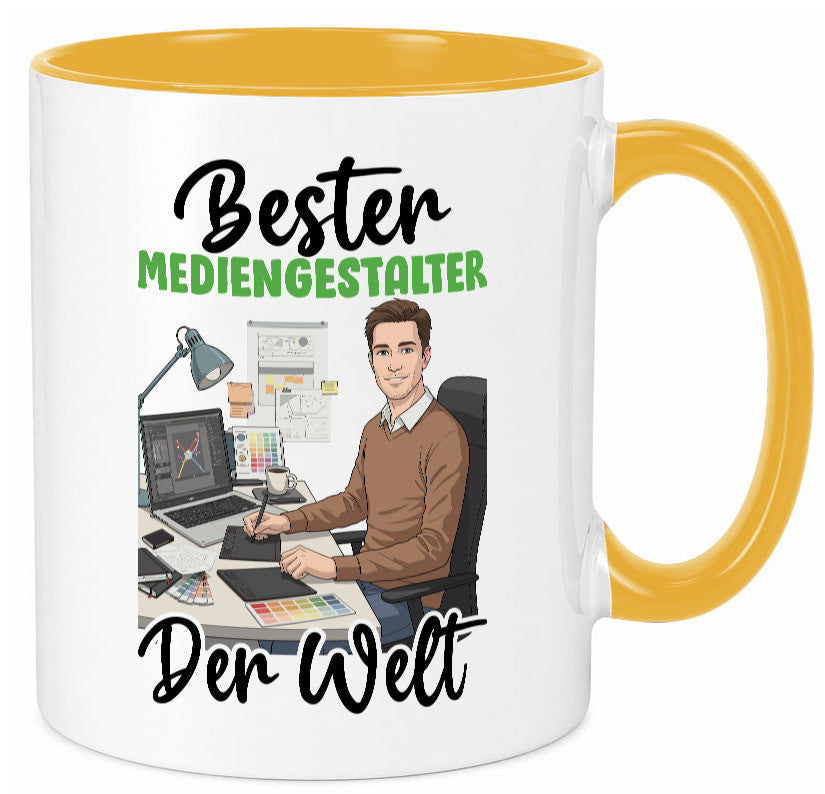 Bester Mediengestalter | Medien v2 Geschenk Humor Geschenkidee lustiger Spruch Tasse