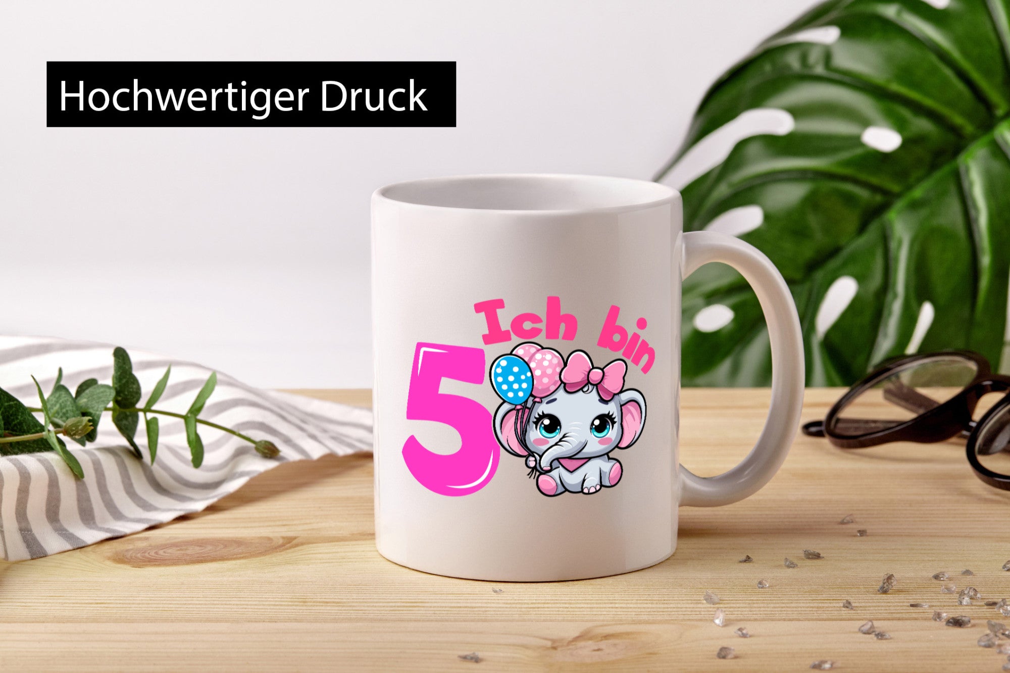 5. Geburtstag | 5 Jahre Elefant Mädchen Humor Geschenkidee Tasse