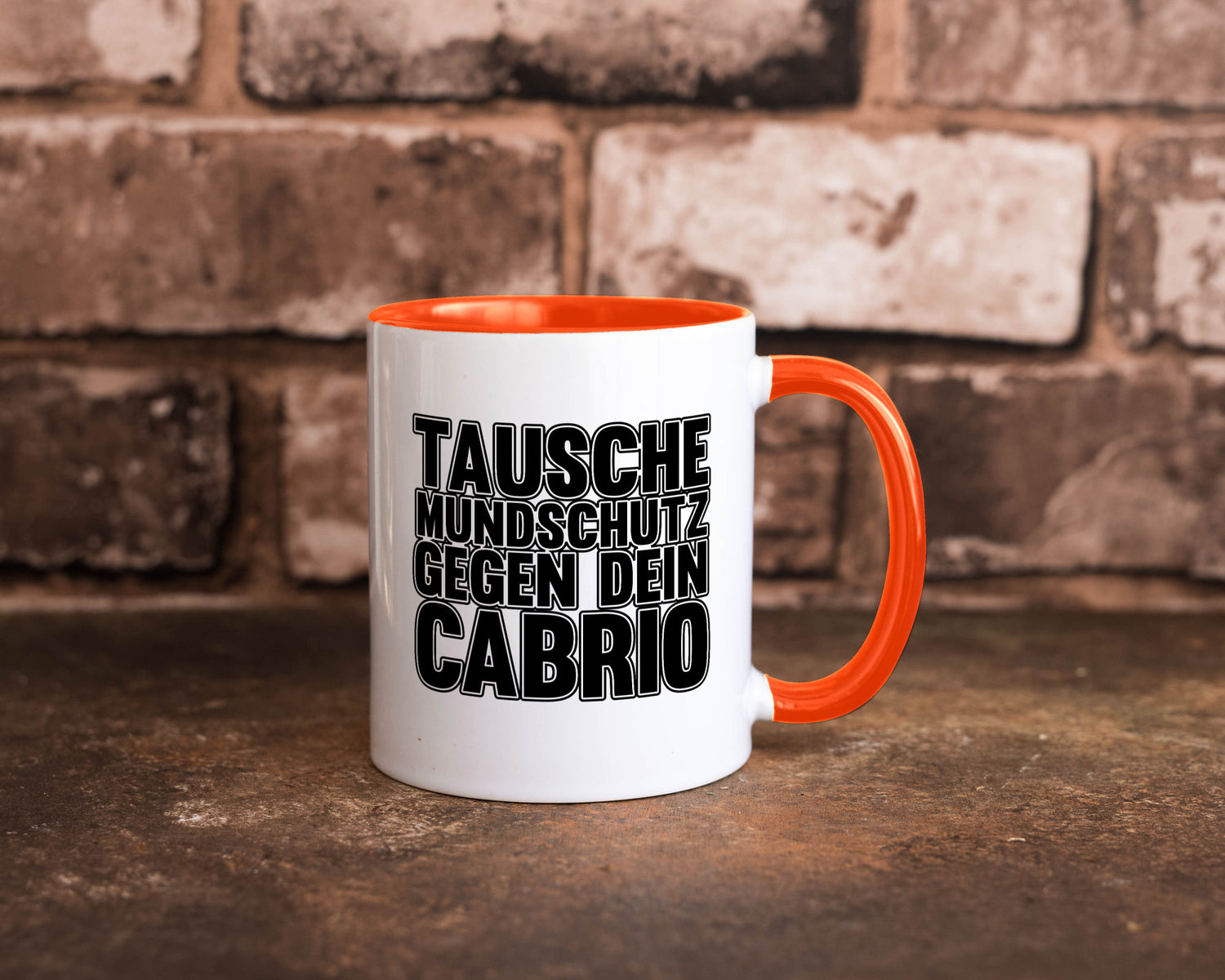Tausche Mundschutz gegen Cabrio| | Cabrio Geschenkidee Humor Tasse