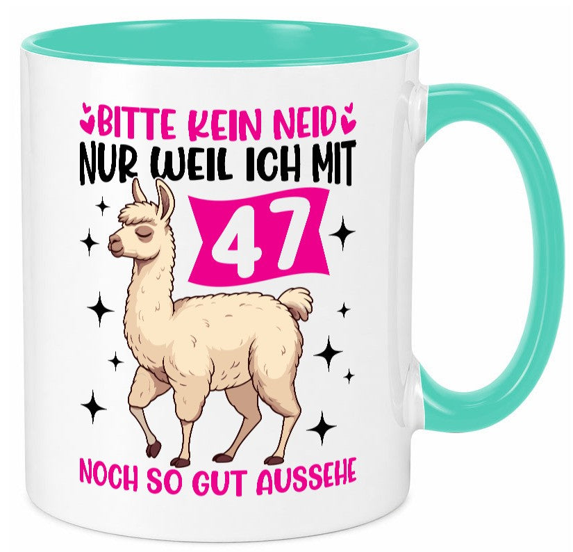 47. Geburtstag | 47 Jahre Lama gut aussehen lustig Geschenkidee Geschenk Tasse