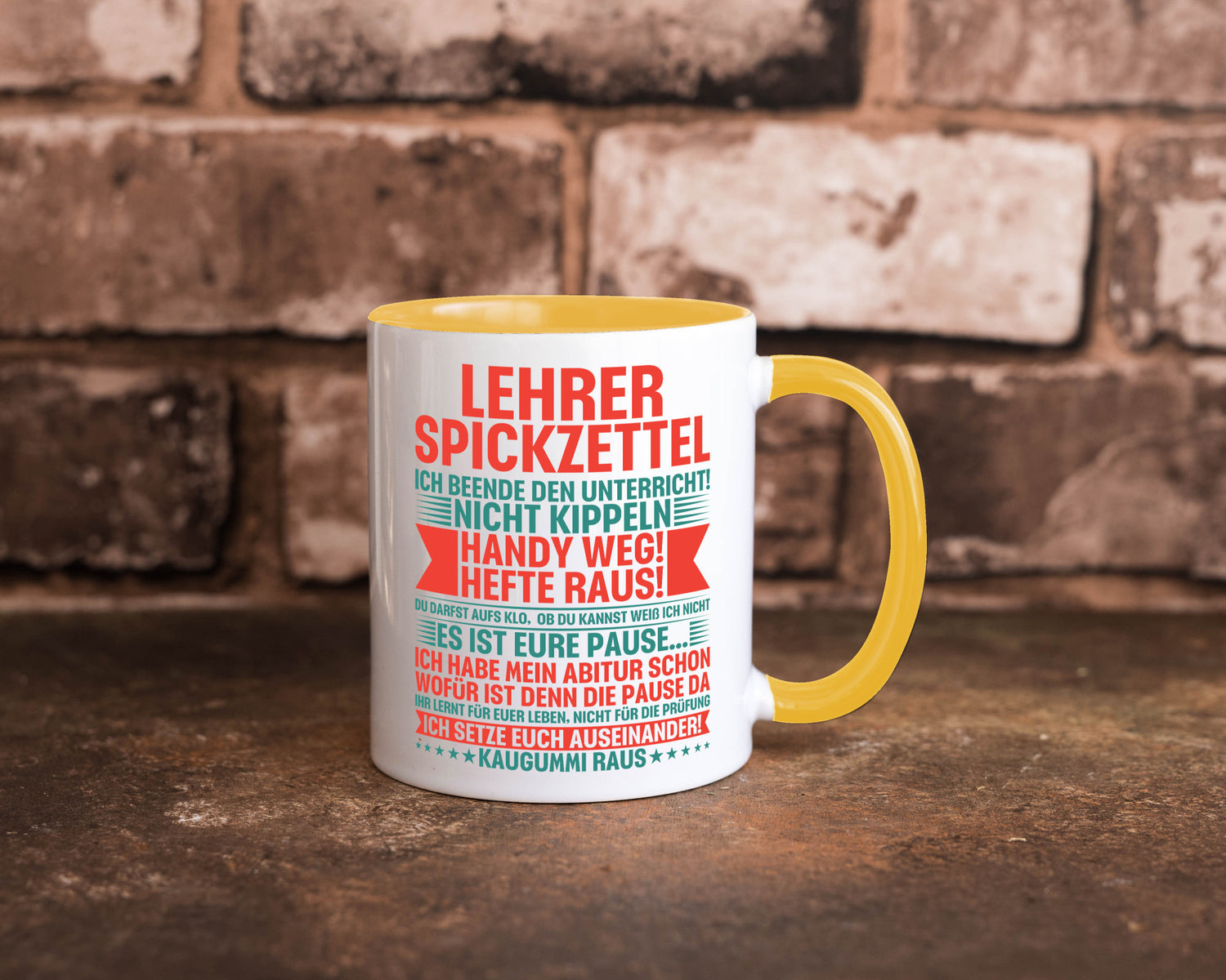 Lehrer Spickzettel | Beruf Tasse lustiger Spruch vl4 lustig Arbeit Kollegen