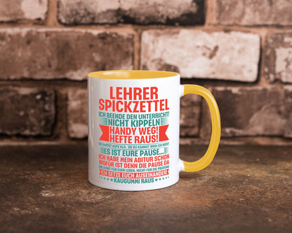 Lehrer Spickzettel | Beruf Tasse lustiger Spruch vl4 lustig Arbeit Kollegen