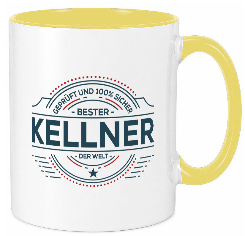 Geprüft und sicher: Kellner | kellnern Bedienung Geschenk Humor Geschenkidee Tasse